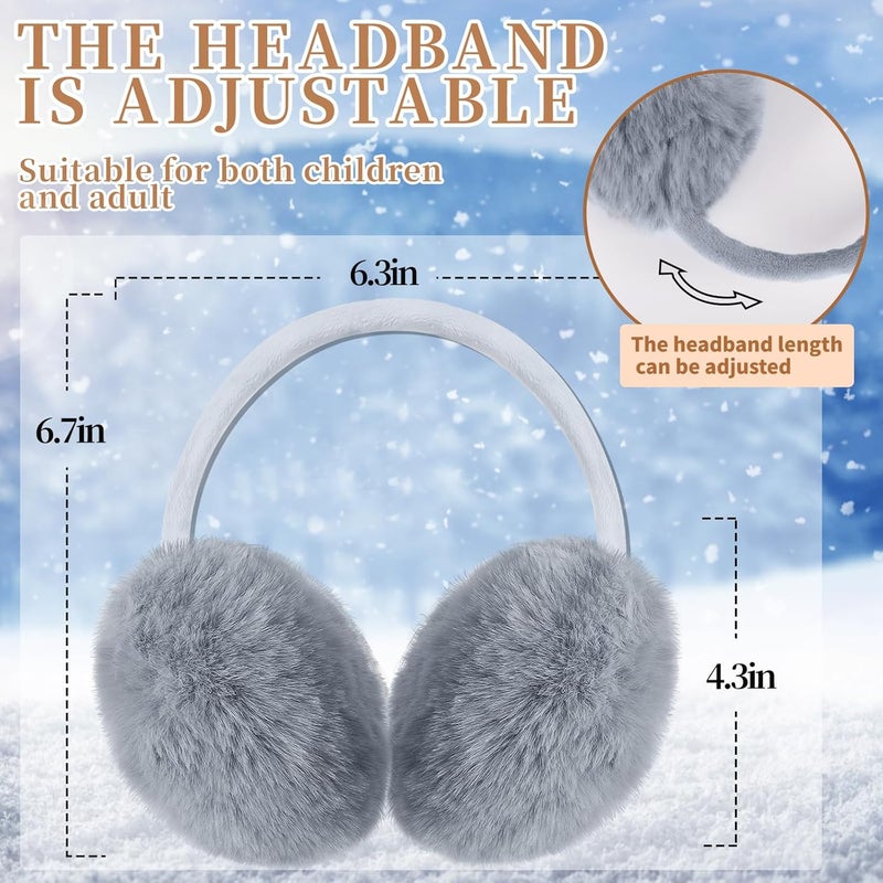 Lainlight Store Ear Muffs Winter Women Girls Adjustable Faux Fur Ear Warmers Comfy Cute Fuzzy Earmuffs - Image 2